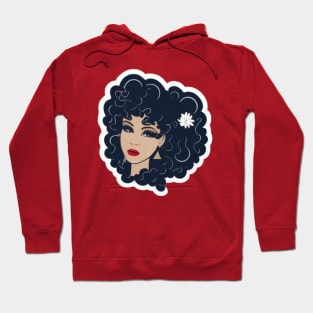 girl with black hair sticker Hoodie